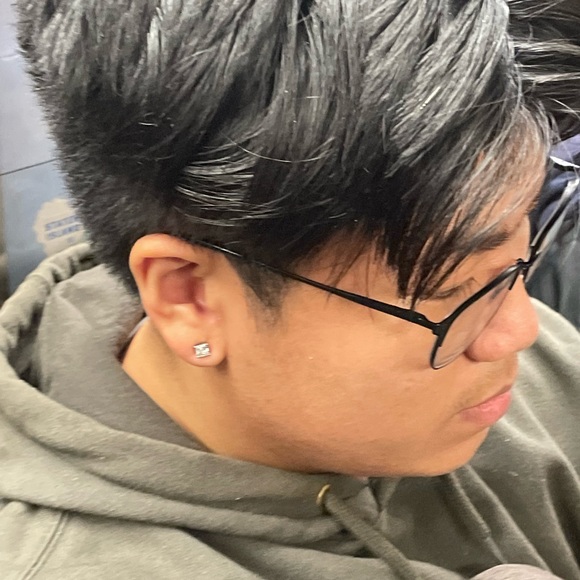 1.25Ct 6mm Sterling Silver Asscher Cut Classic Studs Rectangular Dia Earrings - Picture 3 of 16